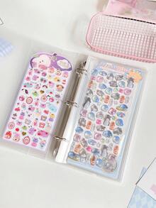 1pc Portable Transparent Loose-Leaf Binder, Can Also Be Used As Transparent Sticker Book, Sticker Album, Photo Storage Bag, Photo Album, Budget Planner, Office Supplies - A - View 4