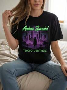 One Piece Gear 5 Japanese Anime Short Sleeve T-Shirt, 100% Cotton, Pirate Style, Exclusive Gift, Soft And Breathable For Casual Summer Wear. Round Neck Printed Short Sleeve Casual Everyday T-Shirt, Excellent Gifts For Friends And Family. 100% Cotton T-Shirts, Youthful And Fashionable Design. Casual Blouses For Women - 黑色 - 查看 1