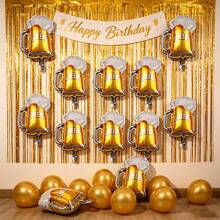 16 Inch Mini Wine Glass Shaped Aluminum Foil Balloons, Suitable For Birthday, Wedding, Valentine's Day Decoration - Multicolor - View 2