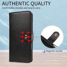 商务风PU皮革翻盖手机壳，防震防摔钱包式保护套，带支架功能，适用于 17/16/15/14/13/12/11/Pro Max/Xr/X/Xs - 黑色 - 查看 7