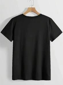 Women's Inspirational T-Shirt With "I Am God's Answer To Prayer" Print - Casual Loose-Fitting T-Shirt With Short Sleeves And A Round Neck With A Cross Design, Breathable For Summer, Suitable For Everyday Wear And Parties, Machine Washable, Comfortable For Daily Wear, R - 黑色 - 查看 2