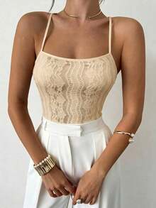 Body elegante y romántico con estampado bohemio y espalda cruzada, adecuado para vacaciones en la playa de Hawái y citas - Albaricoque 2 - Ver 9