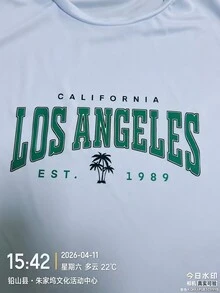 2026 Nueva Camiseta de Hombre para Exteriores Casual Transpirable de Secado Rápido Absorbente de Sudor de Alta Gama Estampada de Cuello Redondo Elástica Holgada Fácil de Cuidar Versátil, Serie La-Linea - Blanco - Ver 7
