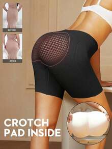 1 Piece Women's Seamless Waist Shaper, Christmas Dress Lingerie, Tummy Control And Slimming Panties, Bodysuit, Butt Enhancer Shapewear - 黑色 - 查看 6