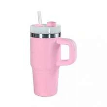 Stainless Steel Thermal Bottle With Straw 420ml - Hồng - Xem 1