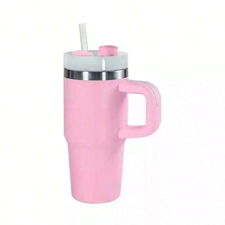 Stainless Steel Thermal Bottle With Straw 420ml - Hồng - Xem 1