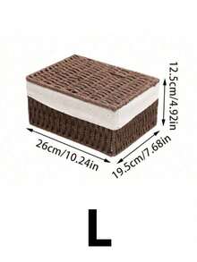 3pcs/1pc Hand-Woven Storage Basket, Wicker Display Basket, Suitable For Cosmetics, Keys, Snacks, Fruit, Living Room, Entryway, Bedroom, Kitchen, Cabinet, Room Decor, Wedding Gift Basket, Easter Basket, Autumn Decor, Back To School And Holiday Gifts - Brown - View 17