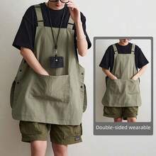 1pc Multipurpose Apron, Waterproof Design With Front & Back Pockets, Reversible Vest-Style Apron, Suitable For Outdoor BBQ, Cafe, Hotel, Catering Industry, Painting Scenes, Unisex Household Kitchen Workwear - 1pc solid color - View 1