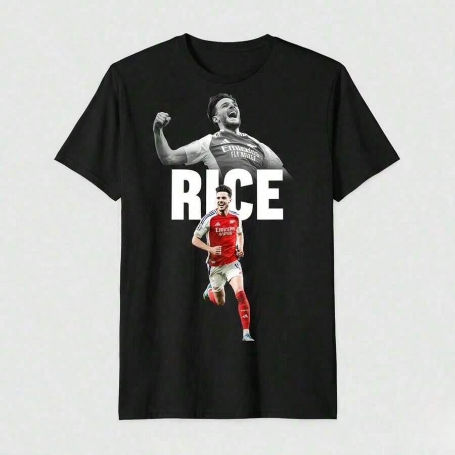 Harry Kane Bootleg T-Shirt For Men - Retro Football Star Graphic Tee, DTF Digital Print, Black Cotton Top, Vintage Urban Style Football Fan Tee, Unisex Loose Fit Short Sleeve Crew Neck Cotton T-Shirt. Blouses. Casual Blouses For Women.  Print.  Print Printed T-Shirt. - 黑色 3 - 查看 1