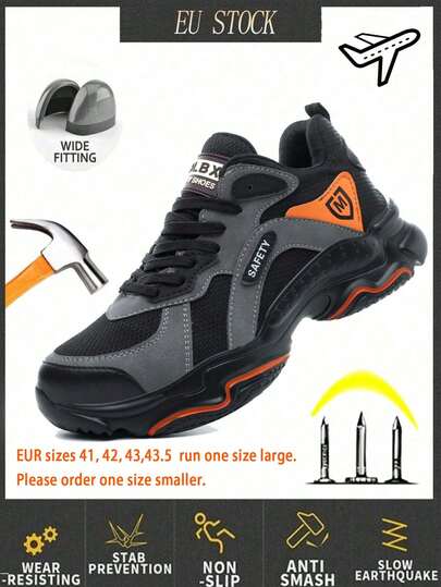 Men's Black Steel Toe Boots, Forged Workshop Brand, Men's Work Training Shoes, Outdoor Sports, Adventure Travel, Hiking Shoes, Sturdy Structure, Daily Wear Anti-Smash Anti-Puncture Men's Training Shoes, Men's Black Steel Toe Boots, Outdoor Work Warehouse Gardening Men's Work Shoes, Fashionable Lightweight Comfortable Sports Shoes, Forged Workshop Manufactured Anti-Slip Work Boots (EUR Sizes 41,42,43,43.5 Run One Size Large. Please Order One Size Smaller.)
