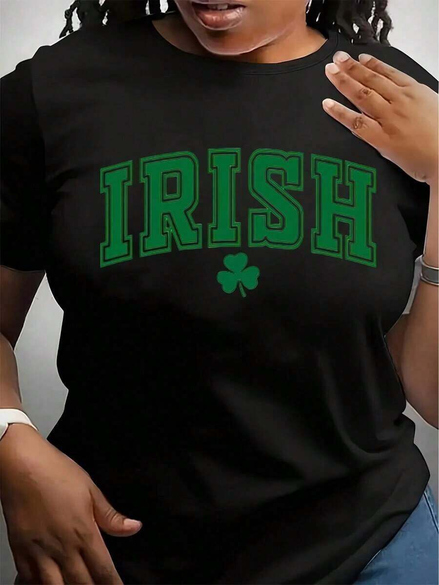 Soft, Breathable, And Lightweight For All-Day Comfort. Retro Irish Shirt, Retro St. Patrick's Day Shirts, Irish Shamrock Tee, Gift For Lucky Women, Fun Shirt, St. Patrick's Day Gift, Cute Shamrock. Classic Crew Neck With A Relaxed Fit That Flatters All Body Shapes And Is Easy To Pair With Jeans, Shorts, And Leggings. - 黑色 - 查看 1