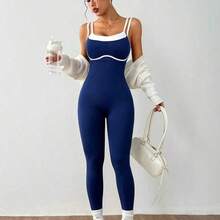 Dewbera Seamless High Elasticity Yoga Sports Fitness Running Jumpsuit - Gris Oscuro - Ver 3