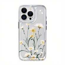 1pc Minimalist Fresh Daisy Flower Transparent Soft Phone Case - Multicolor - View 3