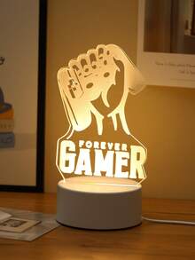 1個 Game Time 遊戲造型 LED 3D 裝飾桌燈，電競房桌面裝飾小夜燈，臥室床頭裝飾籃球圖案照明夜燈，手機遊戲愛好者禮物，適合作為活動紀念禮物送給朋友 - 遊戲 - 查看 2