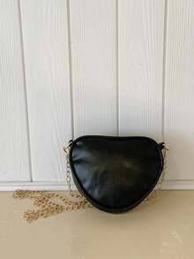 3D Lace Flower Heart Bag, Sweet Unique Multi-Purpose Chain Shoulder Crossbody Bag - Black - View 8