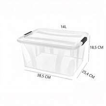 2pcs 100L Large-Capacity Storage Boxes With Wheels, Stackable Design, Sturdy And Durable, Space-Saving, With Safety Latch Lids, Available In Multiple Sizes, Suitable For Home, Storage Rooms, Offices, Garages, Transparent Tool Storage Boxes - Multiple Specifications - View 12
