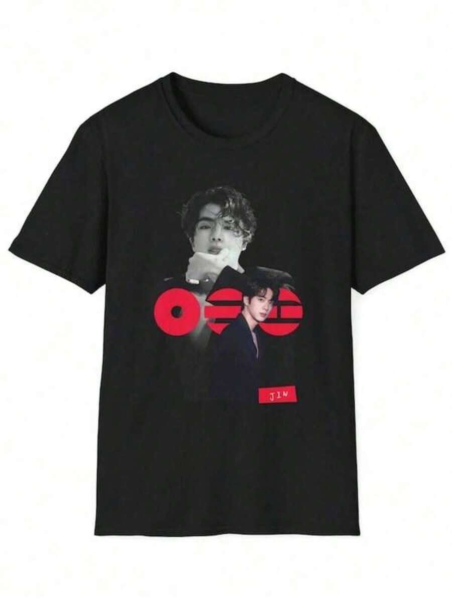 World Tour 2026 T-Shirt, Concert 2026 T-Shirt, Gift For ARMY Fans, Bangtan Comeback T-Shirts, Jung Kook Jimin T-Shirt, Summer T-Shirts, Matching Family Set, Tween Graphic T-Shirt, Merch Gift, Y2K, Men's T-Shirt - 黑色 - 查看 1