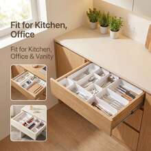 Multi-Size Detachable Drawer Storage Box Set, Coverless Free Combination Organizer Tray, Kitchen Utensils/Cosmetics/Jewelry/Stationery Storage Box, Suitable For Home, Office, Bathroom, Desktop Clutter Organizer - Multicolor - View 4