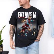 Jarrod Bowen Football T-Shirt |   Player Graphic T-Shirt - 黑色 - 查看 1