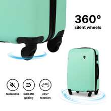 Bộ 3 hoặc 4 vali hoặc chọn vali có sẵn các kích thước 28", 24", 20", 18" inch / Kích thước xấp xỉ 75 x 50 x 30 cm hoặc 68 x 41 x 25 cm hoặc vali xách tay 55 x 40 x 20 cm hoặc vali xách tay 50 x 34 x 18 cm với bánh xe có thể tháo rời / Chất liệu ABS+ cao cấp, vali xách tay có khóa kết hợp và 4 bánh xe xoay 360°, vali có bánh xe cho các hãng hàng không phổ biến, vali du lịch nhỏ có bánh xe có thể tháo rời, hành lý du lịch bền bỉ / Màu sắc PLOVER: Xanh ngọc, Đen, Than chì, Đỏ, Vàng - Màu xanh ngọc - Xem 8