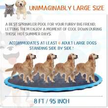 Lewtemi - Almohadilla antideslizante gigante de 8 pies 96 para adultos y perros, rociadores gruesos para piscina, verano, al aire última intervensión, tapete de juego para agua para patio trasero - como se muestra - Ver 2