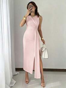 YHHRafferiza Vestido elegante de fiesta con cuentas sin mangas para mujer, vestido de noche largo de verano para eventos formalesYHH - Rosa - Ver 8