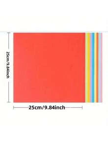 100pcs Vibrant Craft Paper Set, 10 Assorted Colors, Ideal For Origami, Arts & Crafts, Office Supplies, Scrapbooking, Sewing, Paper Craft Tools - Premium Quality Paper Material - Multicolor - View 3