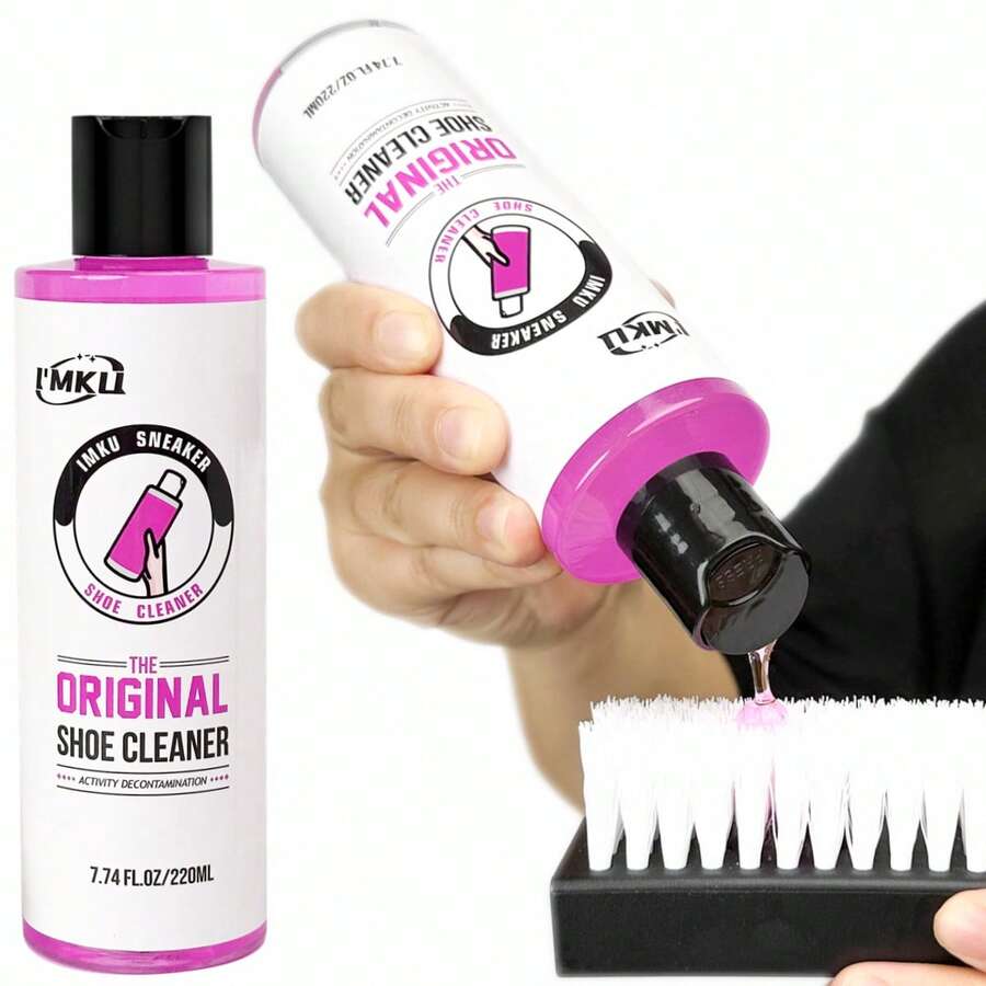 IMKU Sneaker Cleaning Kit - 220ml Cleaner With Brush And Microfiber Cloth, Suitable For Sneakers, PU, Canvas And White Shoes - Pink - View 1