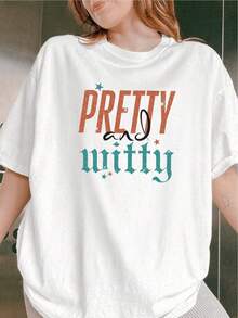 Camiseta Casual de Manga Corta Brillante y Divertida para Mujer, Estilo Verano, Camiseta de la Era de las Cantantes Pop Brillantes, Camiseta Elegante para Dama, Top Estilo Concierto Vintage - Blanco - Ver 12