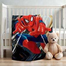 1pc S-Pider-Man Print Blanket,Retro Cartoon Style Throw Blanket,Cartoon Character Printed Blanket,All-Season Universal Nap Blanket,Character Home Decor Blanket,Modern Fashion Gift Suitable For Home Bedroom Bed Sofa Office Lunch Break Cover Picnic Blanket - Nhiều màu - Xem 4