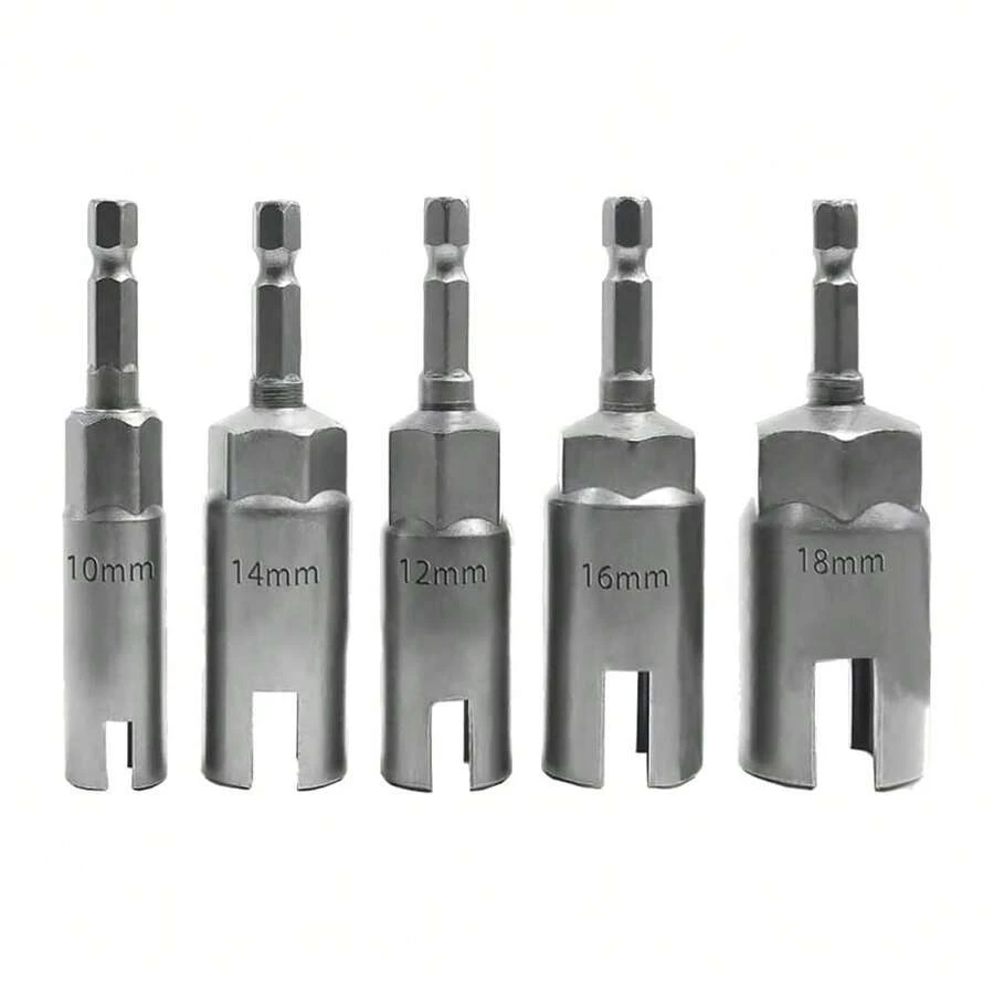 5 PCS Power Wing Nut Driver Set With 1/4 Inch Hex Shank Slot Wing Nuts Drill Bit Socket Wrenches Tools Set For Panel - Multicolor - View 1