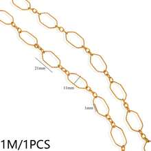 1m 304 Stainless Steel 18K Gold Plated Mixed Paperclip Chain, Oval And Rectangular Links Suitable For DIY Jewelry Making - Chain - View 15