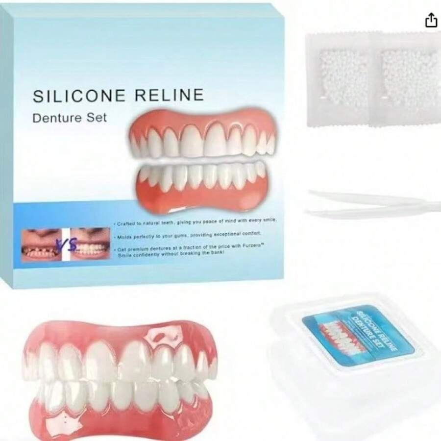Decorative Dental Veneer Set Natural Realistic False Teeth Perfect Gum Fit Comfortable Wear With Tweezers And Storage Box Ideal For Teeth Beauty - Natural Color - View 1