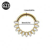 1 chiếc khuyên tai hình vuông bằng titan G23 đính đá Zirconia, khuyên tai Daith có bản lề, khuyên tai hình chữ nhật đính đá Zirconia dùng cho vách ngăn mũi, khuyên tai Tragus, Helix và sụn tai. - Như thể hiện trong hình ảnh - Xem 15