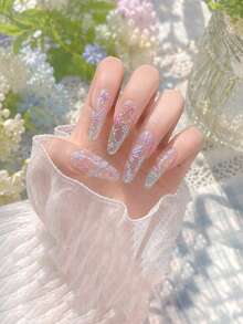 Realistic Dried Flower Embossed Nail Stickers, Colorful Ditsy Floral 3D Nail Art Decals - Multicolor - View 9