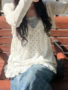 Camiseta de tirantes de unicolor y estilo minimalista para mujer - Albaricoque - Ver 10