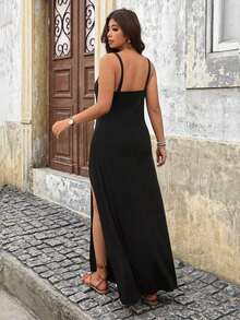 CURVE Cadena metálica de dos piezas para mujer de talla grande, romántica, versátil y elegante para el uso diario, adecuada para vestidos casuales de primavera/verano y vacaciones - Negro - Ver 2