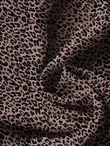 Blusa suelta de estampado de leopardo con cuello en V y mangas cortas, para mujer talla grande, ropa de vacaciones, ropa de verano, blusas de verano, ropa exterior, blusas de verano lindas, ropa de verano para mujer - Multicolor - Ver 4