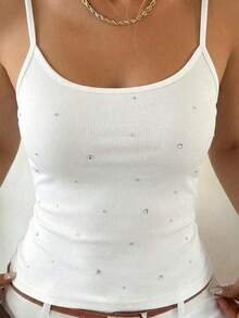 Camiseta de manga corta minimalista de unicolor para mujer, uso casual de todos los días en verano - Blanco 9 - Ver 5
