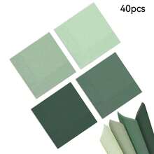 20pcs/40pcs/60pcs/Set Soft Square Jade Green Napkins, 2-Ply, 25cm*25cm Opened, Suitable For: Wedding, Tea Party, Birthday Party Decoration, Party Decoration, Party Supplies, Holiday Decoration, Holiday Supplies - Quantity - View 9