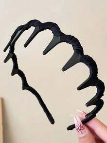 2 Peças Faixa de Cabelo Ondulada de Coroa Alta para Mulheres, Grampos de Cabelo Antiderrapantes para Uso Externo, Lavagem do Rosto, Fixação de Fios Rebeldes, Festival, Festa - Multicolorido - Visão 9