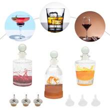 Bottle Set Of 3 Glass Bitter Bottles For Mixing Drinks Dispenser With Top Covers - 查看 1