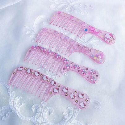  Lược mini Sanrio hình mèo đen dễ thương trong suốt, lược bỏ túi, phụ kiện trang điểm phòng tắm, thích hợp sử dụng hàng ngày và làm quà tặng sinh nhật cho học sinh, ngày Valentine, đám cưới, phụ kiện du lịch.
