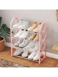 1pc Multi-Layer Storage Shoe Rack, Organizer Shoe Rack, Multi-Functional Shoe Rack, Shoe Rack Organizer, Shoe Storage Rack, Shoe Storage Unit, Thickened Shoe Rack, 4-Layer Shoe Rack, Closet Shoe Rack, Floor Shoe Rack Cabinet, Black , White , Pink, Space-Saving Stackable, Shoe Cabinet Storage, Shoe Storage, Home Decor Living Room, Home Decor, Shoe Rack Organizer - Multicolor - View 19