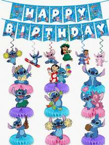 Stitch Themed Birthday Party Table Decorations And Wall Decor, Create A Festive Home Party Atmosphere - Multicolor - View 8