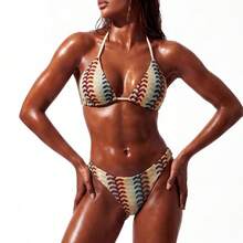 Best-Selling Two-Piece Swimsuit, Halter Neck Bikini, High-Elasticity, Quick-Drying Fabric. - Flower - View 4