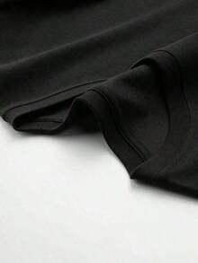 2026 New Cotton Shirt - 100% Cotton. One Piece Of Women's Cotton T-Shirt With A Hooded Print, Round Neck, Comfortable And Breathable, For Casual Wear. Simple Solid Color Women's T-Shirt, Loose And Fitted Cut, Casual Short Sleeve. - 黑色 - 查看 4