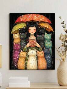 Kit de pintura numérica DIY sem moldura, conjunto de pintura a óleo artística para decoração de quarto e parede, método de pintura simples e divertido sem necessidade de desenho prévio, realize seu sonho de ser pintor, mergulhe em um mundo colorido, cada pincelada é uma expressão pessoal, adicione romance à vida, o melhor presente para família e amigos, 40*50cm - Multicolorido - Ver 4