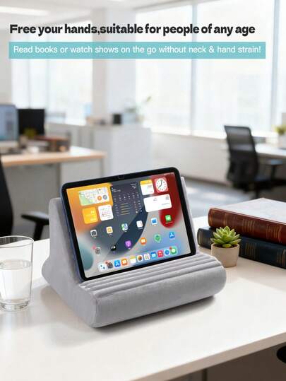 1pc Adjustable Tablet Stand With Soft Velvet Tray, Detachable & Washable Cover Bag, And Ergonomic Cradle Handle, Suitable For IPad/Smartphone, 40°-70° Viewing Angle, Non-Slip Design, Great Gift Choice