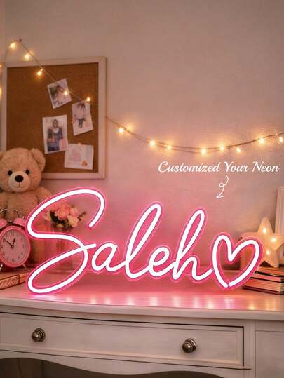 Customized LED Neon Sign Light, Room Decor, LED Lights, Room Decoration, Lighting, Personalized Gift, USB Powered, Romantic Home Decor, Suitable For Wall Decoration, Christmas, Halloween, Party, Thanksgiving, Bar, Bedroom, Women, Girls, Wedding, Birthday, Eid, Game Room, Etc.